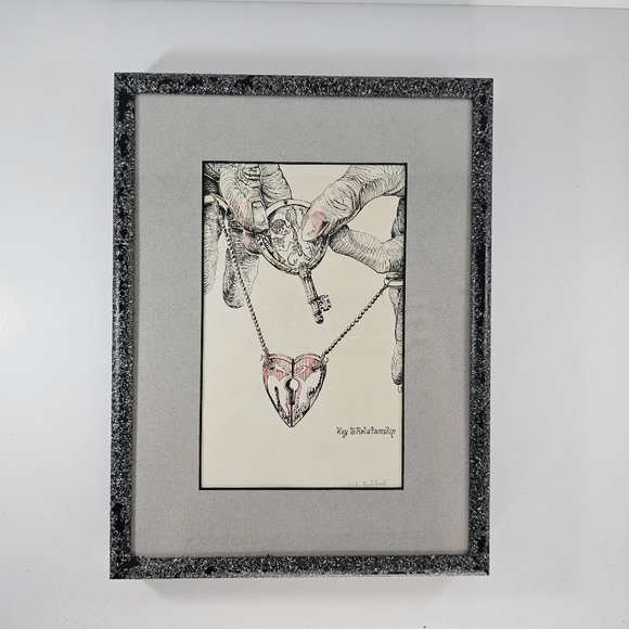 C. J. Bradford Signed Art Print Key To Relationship Framed Matted - Picture 1 of 8